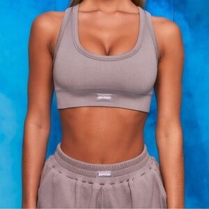 Bo + Tee Shape Ribbed Scoop Neck Sports bra size medium